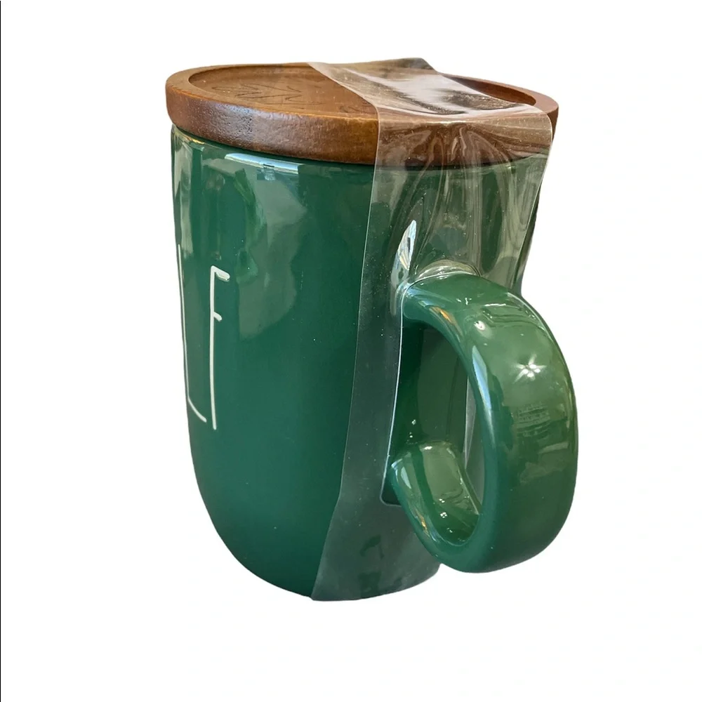 NEW Rae Dunn ELF Mug with Wooden Lid/Coaster 🎅🏻🎄